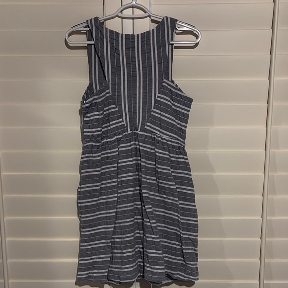 Orange and Gray Embellished Mini Sundress with Halter Neckline - Picture 5 of 5